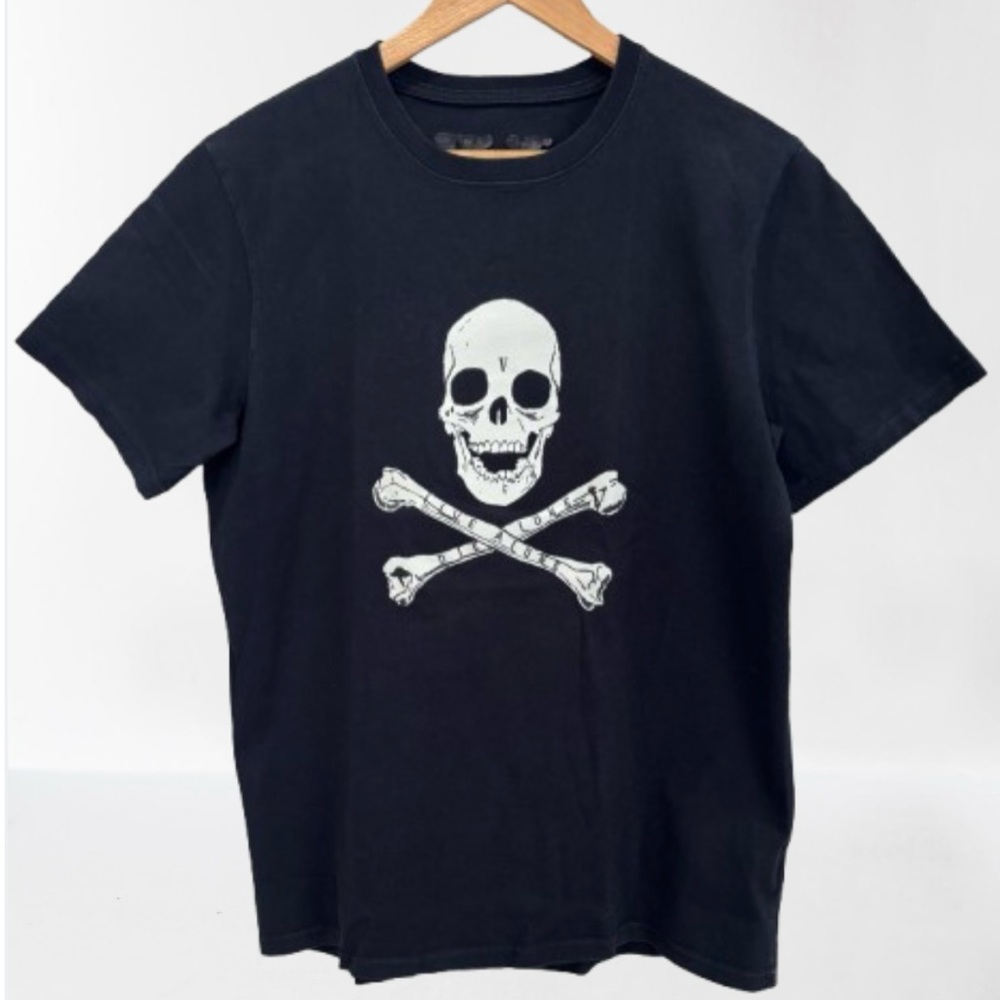 Men’s Size L Vlone Black Skull and Crossbones T-Shirt
